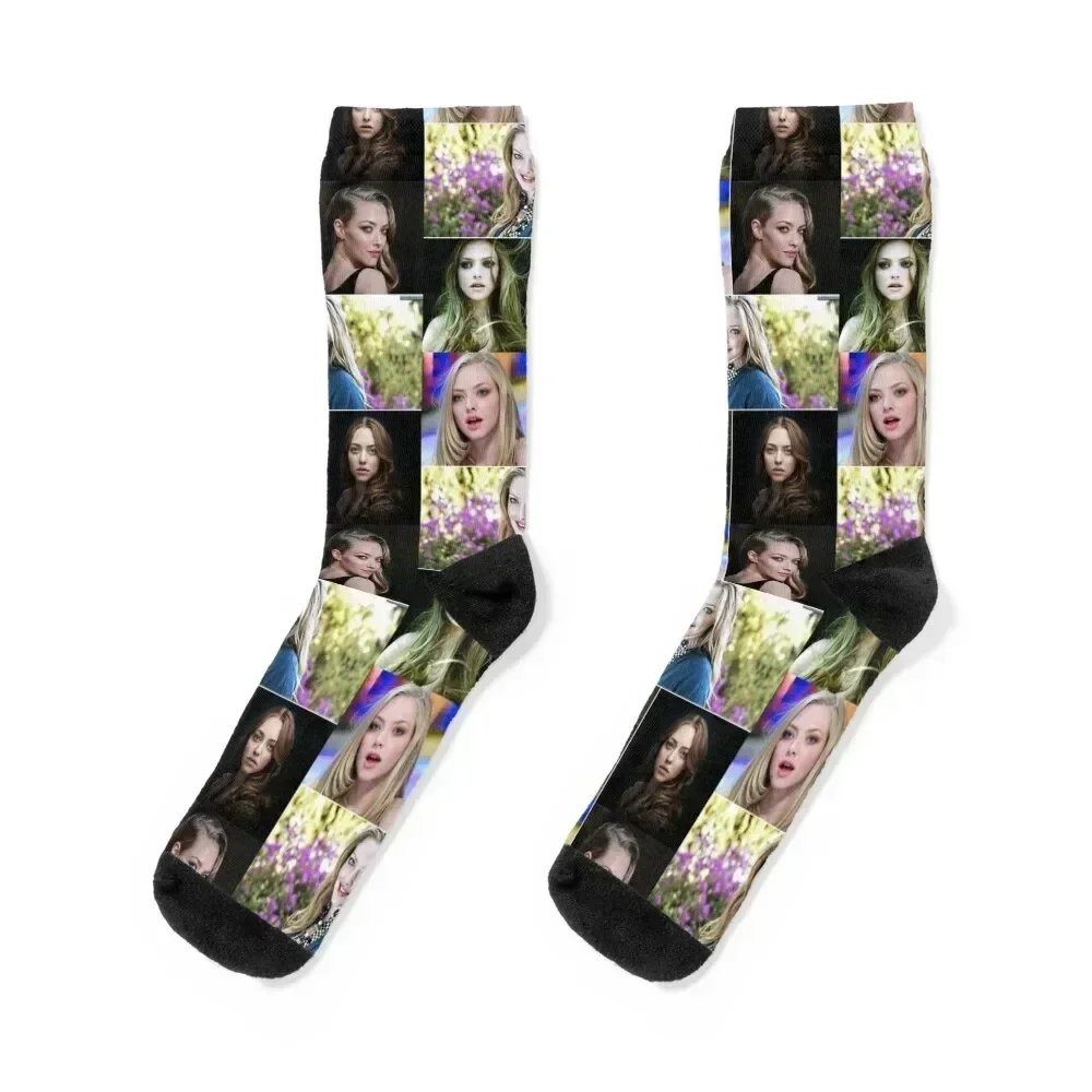 

Amanda Seyfried American actress Lovely Photos Collage - 1 Socks Stockings compression crazy Women Socks Men's
