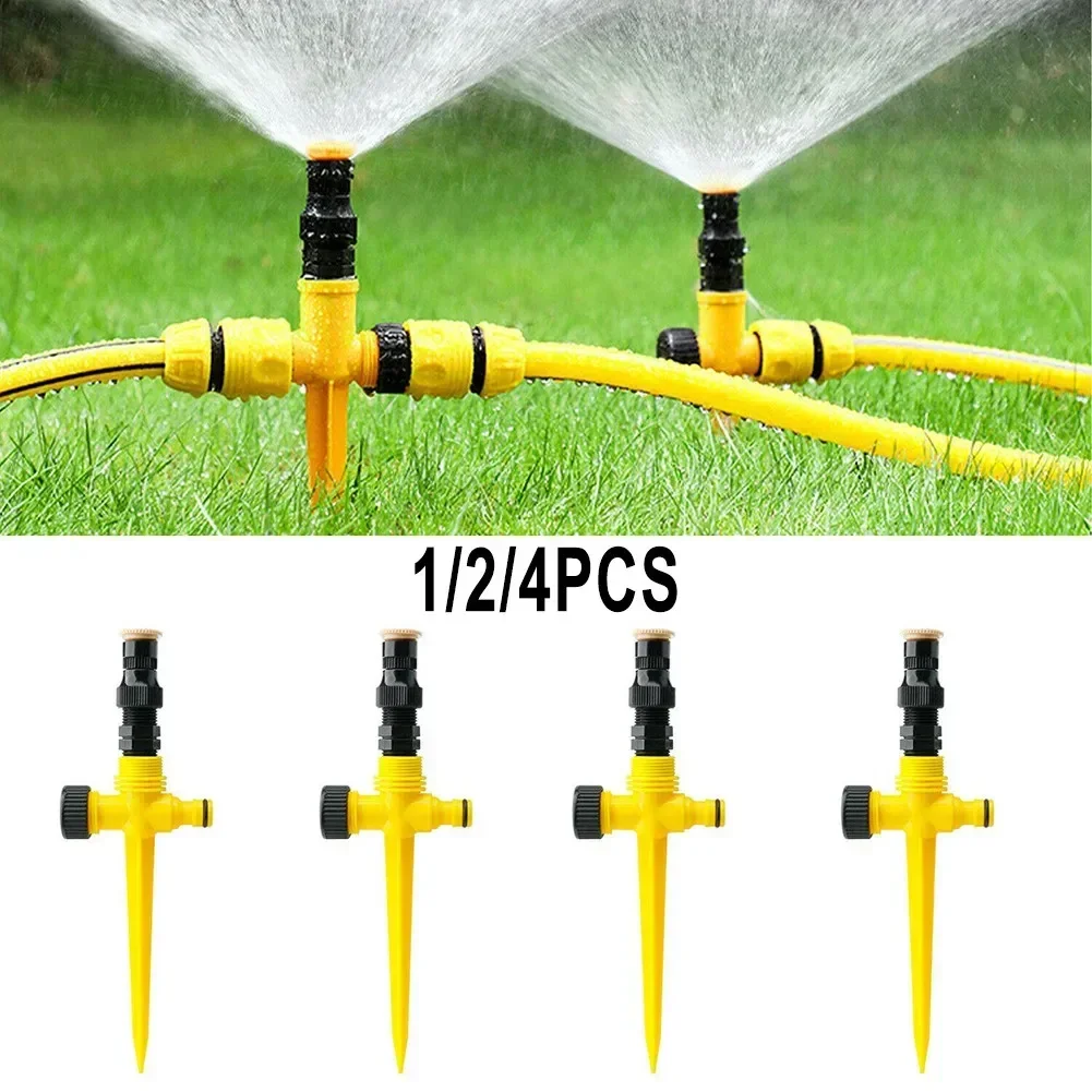 

Garden Lawn Sprinkler 360° Rotation Adjustable Watering Nozzle 1/2" Quick Coupling Save Water Auto Irrigation System 1/2/4pcs