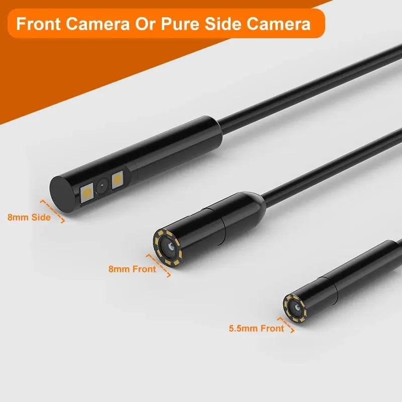 Caméra endoscope HD1080P, écran 4.3, câble rigide de 2 à 100m, lentille pour touristes, endoscope d'inspection de tuyau à lentille unique avant et latérale