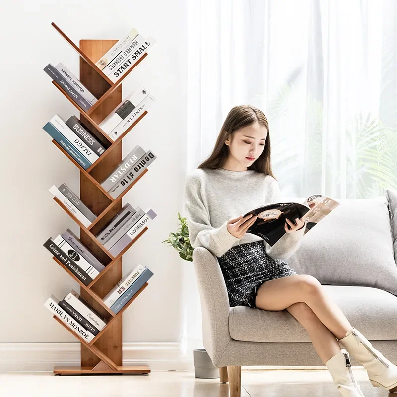 

Modern Simplicity Kid Bookshelf Multi-layered Sorting Bookcase Creative Tree Bamboo Literature Organizer Stylish