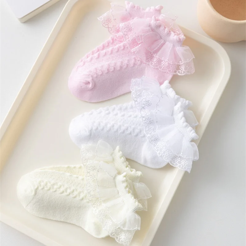 3Pairs/Lot Children\'s Socks Baby Girls Summer Spring Thin Infant Girls Socks Kids Clothing Accessories