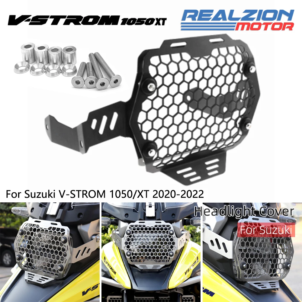 

REALZION Motorcycle Headlight Headlamp Grille Shield Guard Protector Cover For SUZUKI V-STROM 1050 XT 1050XT VSTROM 2020-2022