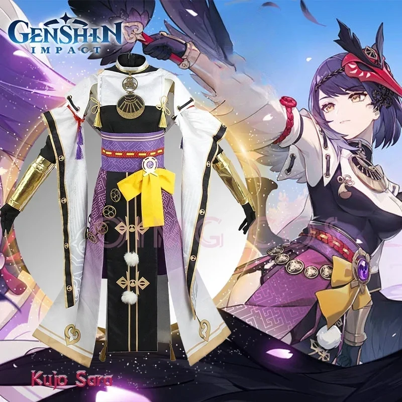 

Kujo Sara Cosplay Costume Genshin Impact Carnival Uniform Wig Anime Halloween Costumes Women Game