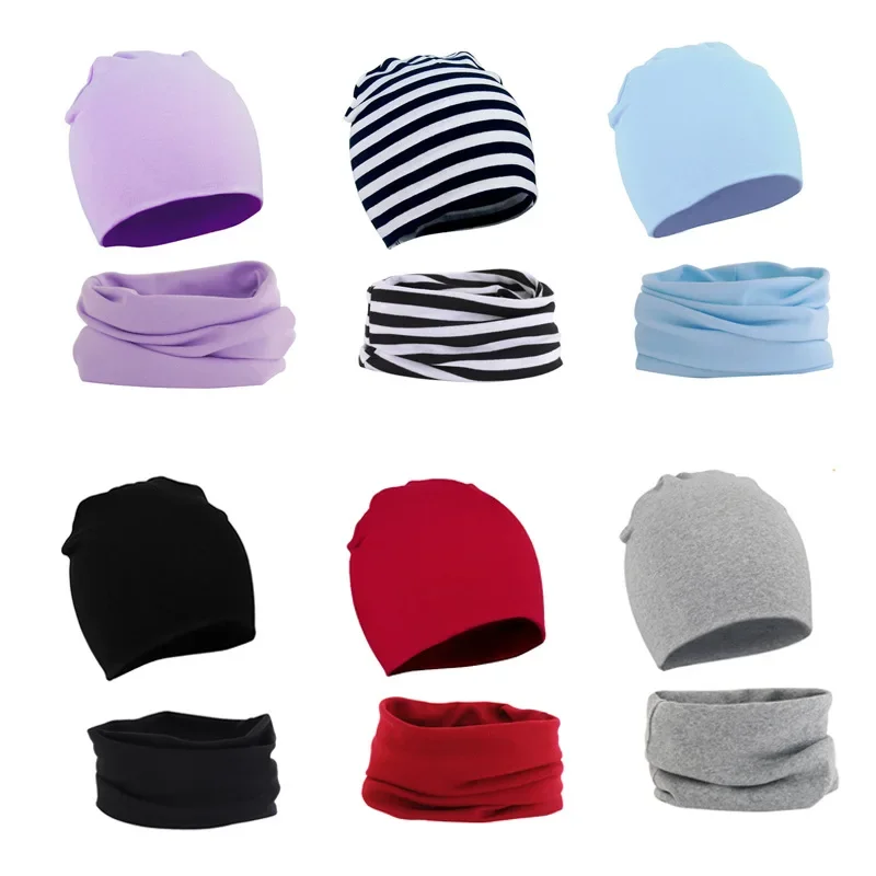 Baby Street Dance Hip Hop Hat Cotton Spring Autumn Toddler Cap Scarf for Boys Girls Winter Warm Solid Color Children Hat