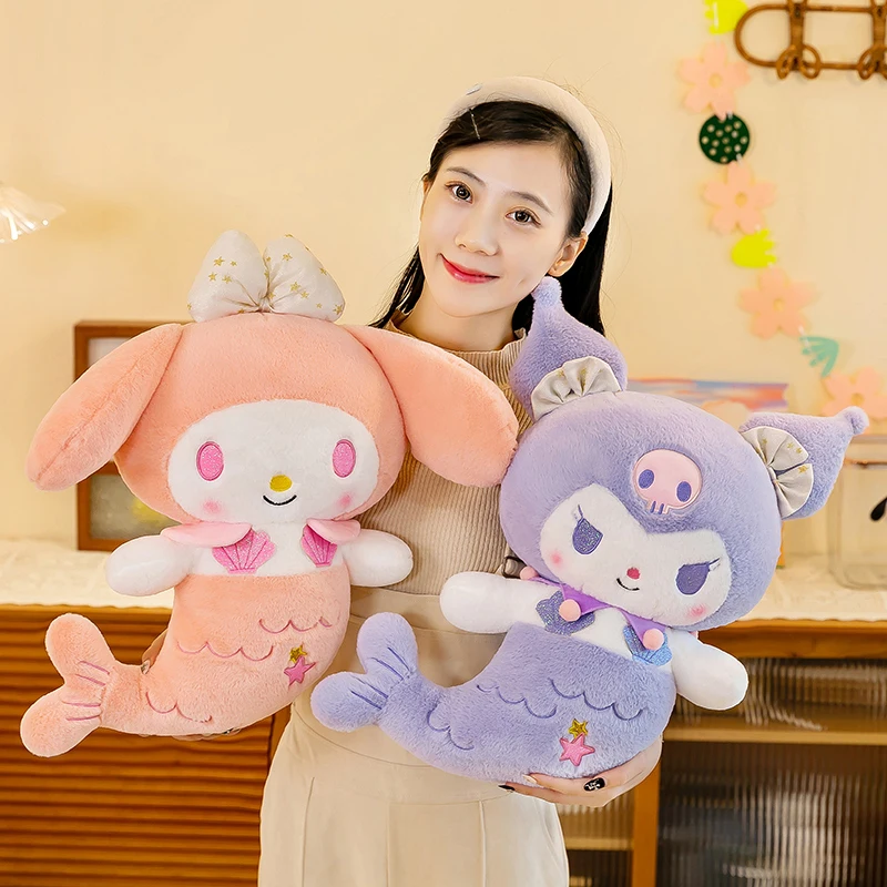 لعبة حورية البحر كورومي القطيفة ميلودي محشوة دمية الفتيات وسادة سرير لينة بلوشي هدية عيد ميلاد حيوان لطيف قابل للجمع #3