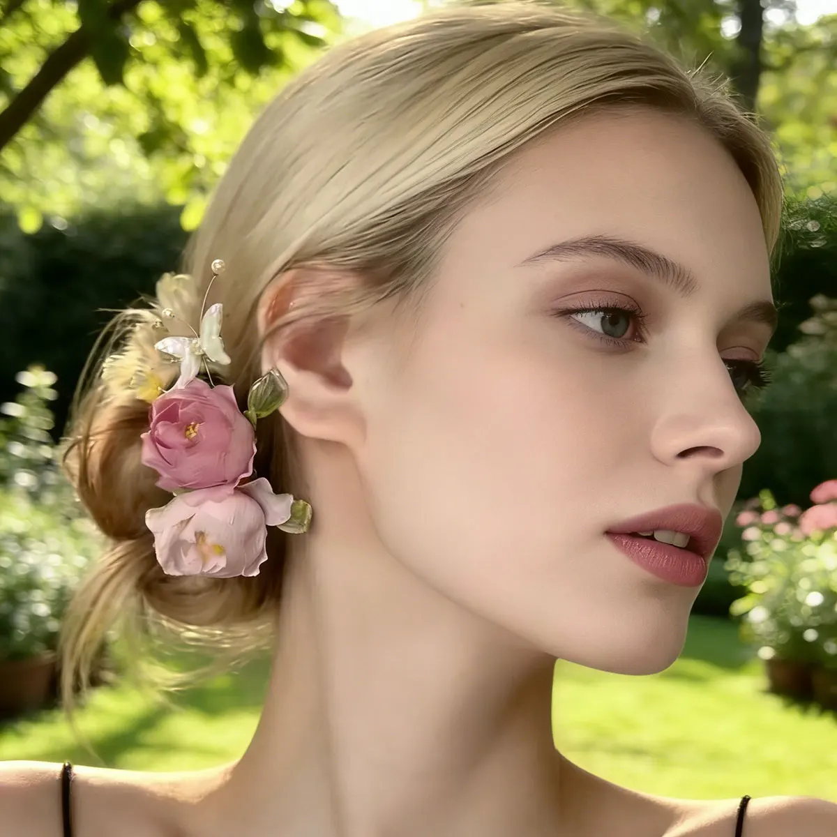 Holiday Style Beautiful Ladies Hair Accessories Boho Style Simulation Super Pixie Flower Hair Clip