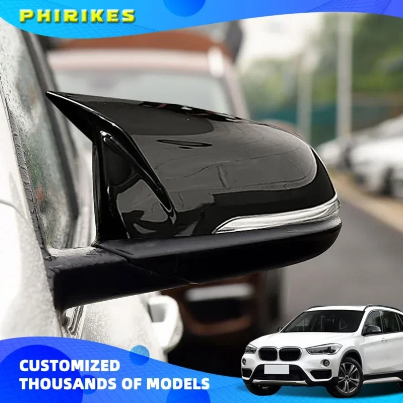 Para bmw x1 2016 2017 2018 2019 2020 20i 25i f48 abs estilo de fibra carbono espelho retrovisor capa acessórios do carro estilo