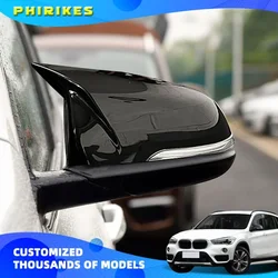 Cubierta de espejo retrovisor de estilo de fibra de carbono ABS para BMW X1, 2016, 2017, 2018, 2019, 2020, 20i, 25i, F48, accesorios de estilo de coche