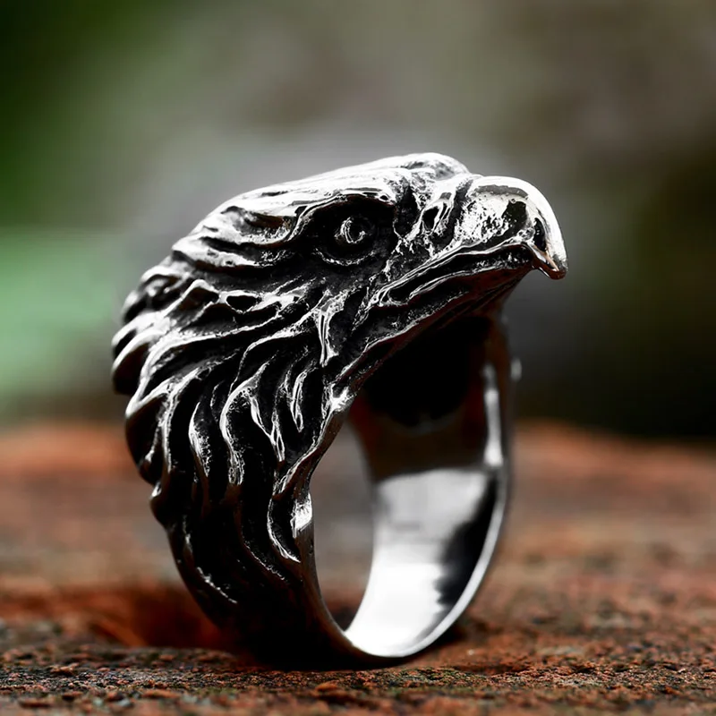 BEIER 2023 New Style Stainless Steel Viking Eagle Ring American Style Heavy High Quality Men\'s Cool Ring  Animal Jewelry