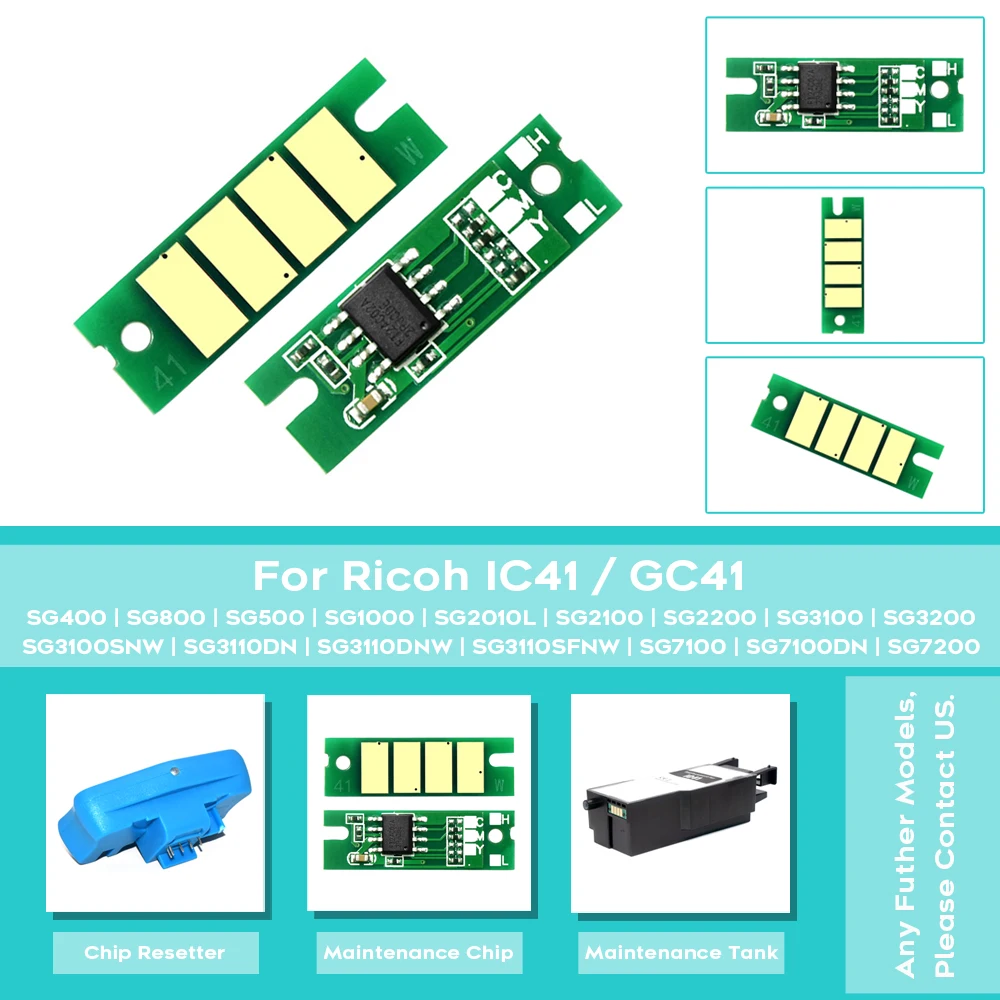 IC41 GC41 Compatible SAWGRASS SG400 SG800 SG400NA SG400EU SG800NA SG800EU SG2010L SG3110DNW Waste Ink Maintenance Box Tank Chip