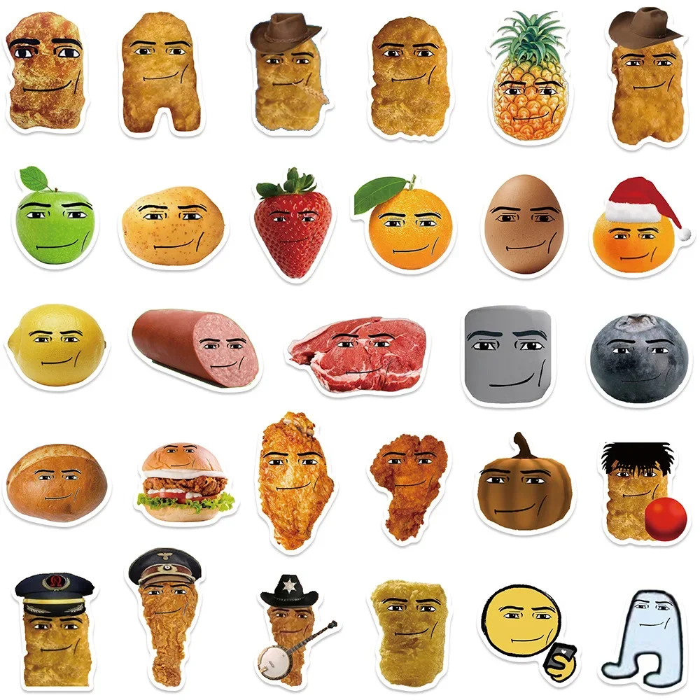 10/50/200 Stück Niedliche Robloxs Gesichtsaufkleber Chicken Nugget Meme DIY Aufkleber Scrapbooking Handy Gepäck Skateboard Wasserdichte Aufkleber – Detail 4