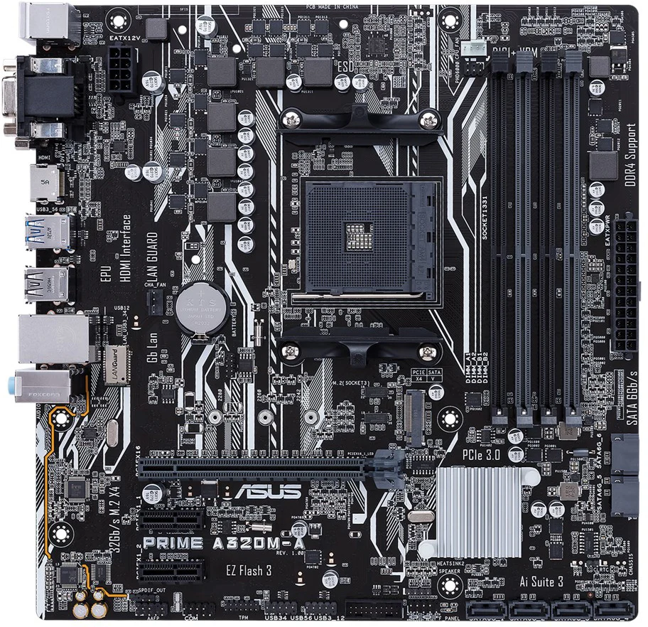 ASUS PRIME A320M-A Motherboard AM4 A320M DDR4 32GB M.2support Ryzen 5 5600 Ryzen 7 5700 Ryzen 5 2600 Ryzen 7 3700 cpu Micro ATX