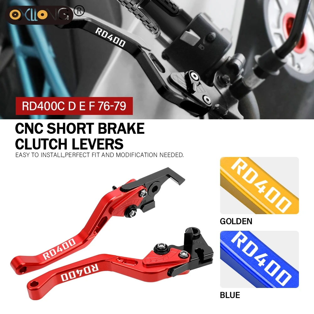 CNC Aluminum Motorcycle Short Brake Clutch Levers Accessories Parts For YAMAHA RD400 C D E F 1976 1977 1978 1979 RD400