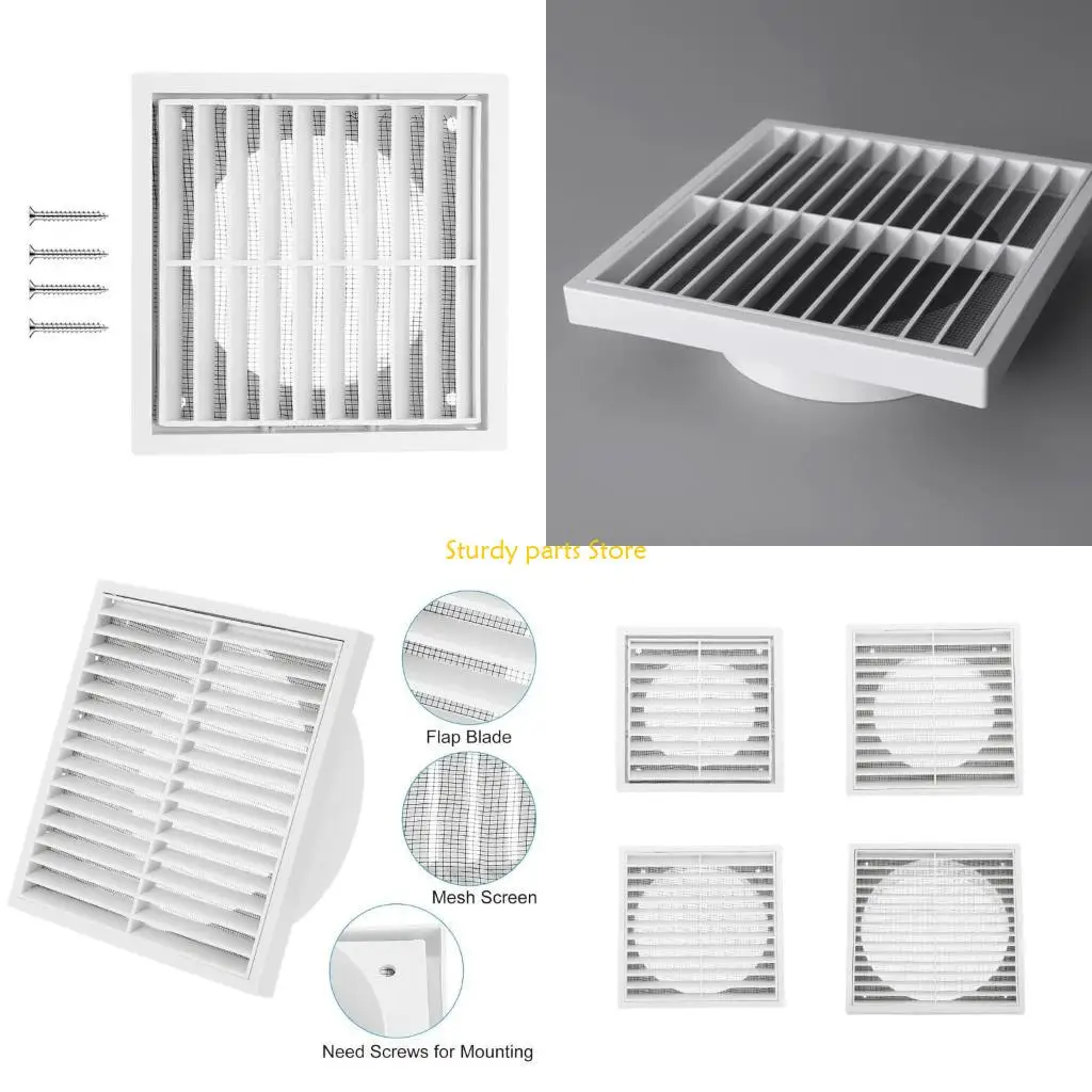 97QC Saída ar Vent Grelha Grelha Tampa Quadrada Ventilação Secador Tampa Durável