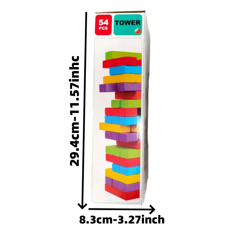 ألعاب مكعبات بناء التوازن الخشبي، برج التراص ذو الطبقة الكبيرة، ارتفاع التراص التفاعلي بين الوالدين والطفل بوا