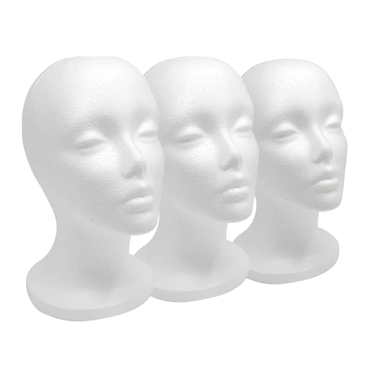 رأس عارضة أزياء من الستايروفوم مقاس 11.4 بوصة (عبوة واحدة) - حامل شعر مستعار من الإسفنج الأبيض للشعر المستعار والقبعات والأقنعة وقطع الشعر والفنون والحرف اليدوية