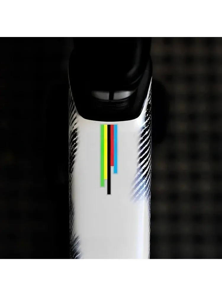AliExpress NONE 2-Piece UCI Champion Rainbow Sticker - Waterproof and Durable Vinyl Bike Frame, Front Fork, Upper Tube and Handlebar Sticker