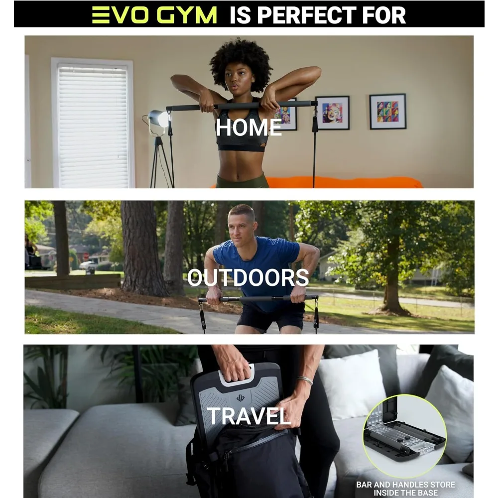 Portable Home Gym Strength Training Equipment, All in One Exercise Set with Resistance Bands