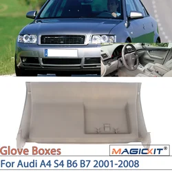 MAGICKIT For Audi A4 S4 B6 B7 2001-2008 Grey Color Storage Box Cover Glove Box Door Lid CAR Accessories Direct Replacement