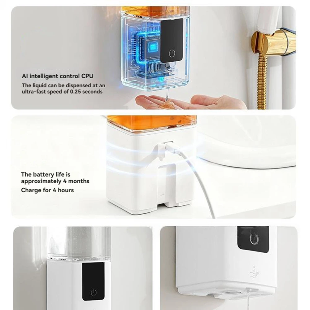 useful Soap Dispenser Automatic Soap Dispenser Wall Mount Rechargeable Foaming Soap Pump for Bathroom Kitchen