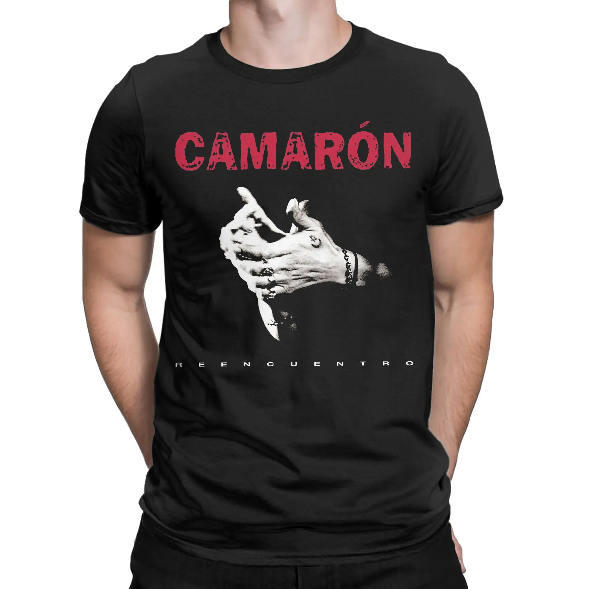 Men T-Shirt Camarons De La Isla Flamenco Singer Cotton Tee Shirt Short Sleeve Island Shrimp T Shirts Round Neck merch Plus Size