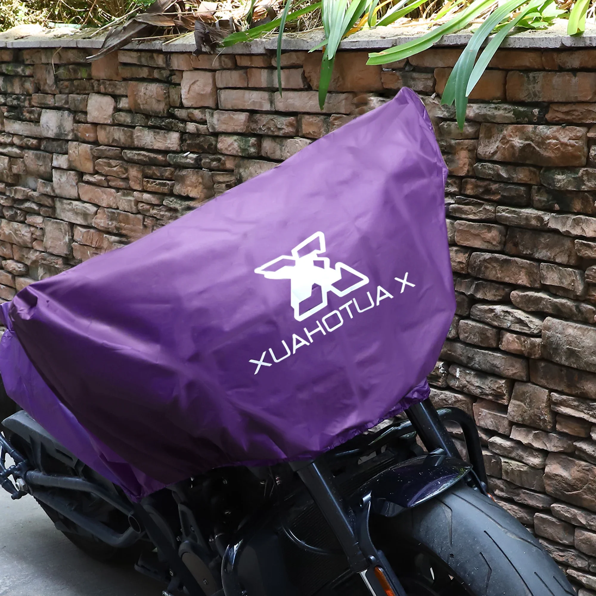 Autohaux ML XL Copri moto Mezza copertura leggera Protezione antipolvere antipioggia impermeabile per esterni per la maggior parte dei tour di abiti completi