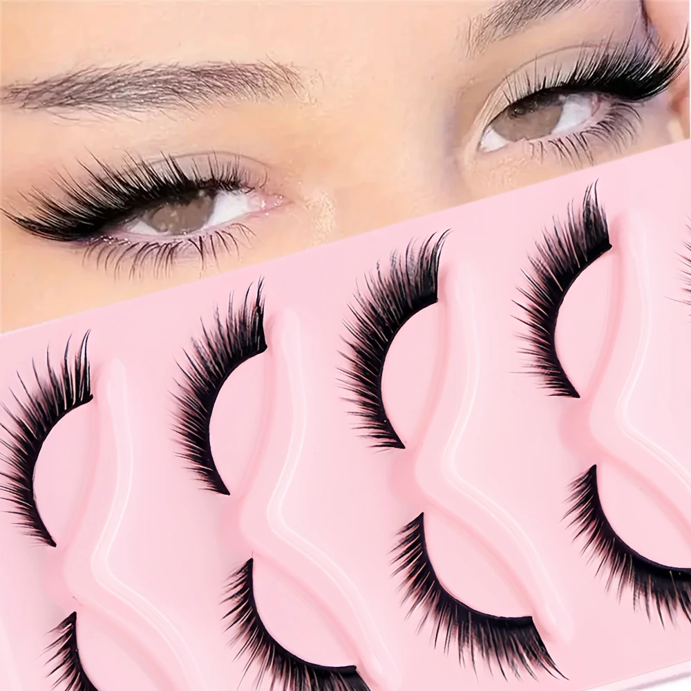 5 Pairs of Fox Eyelashes, Natural Looking Cat Eye Eyelashes, 3D Elongated Eyelashes 16mm Eyelash