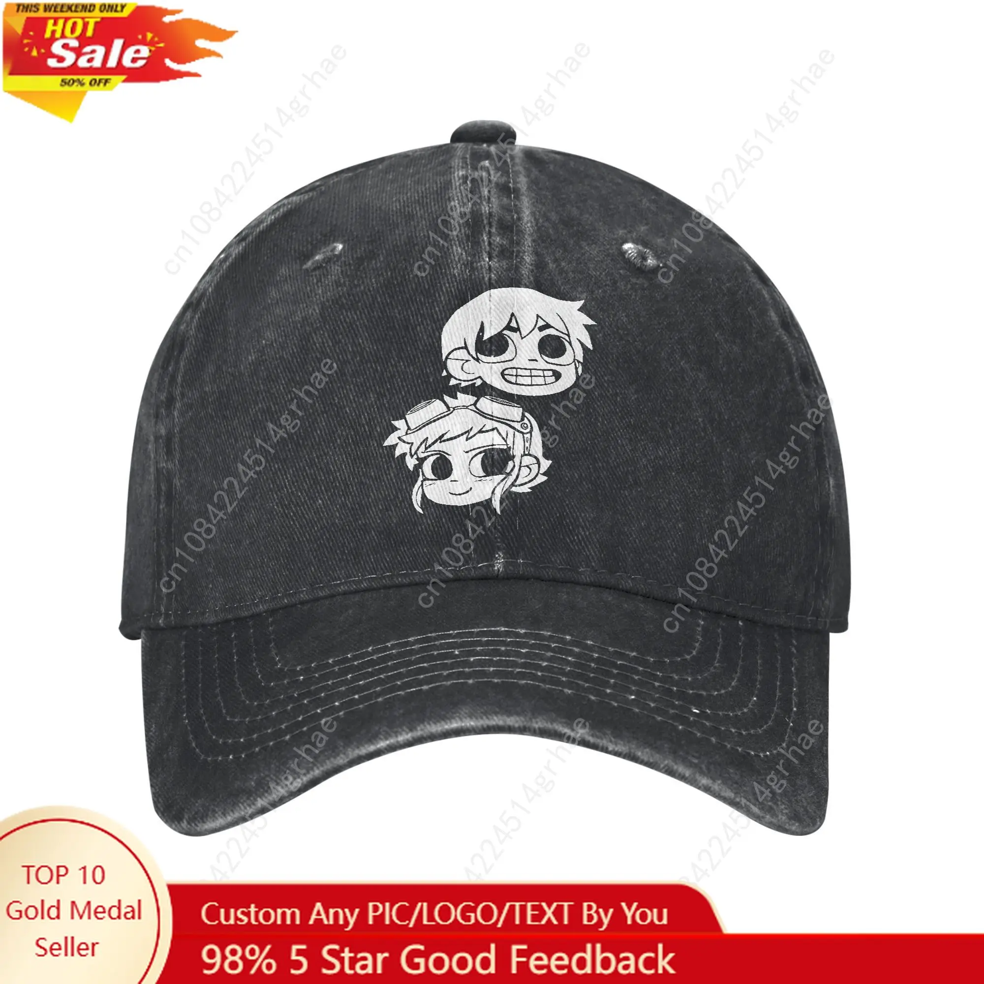

Scott Pilgrim vs. the World Printed Caps Men Women Cotton Trucker Hat Daily Wear Baseball Cap Adjustable