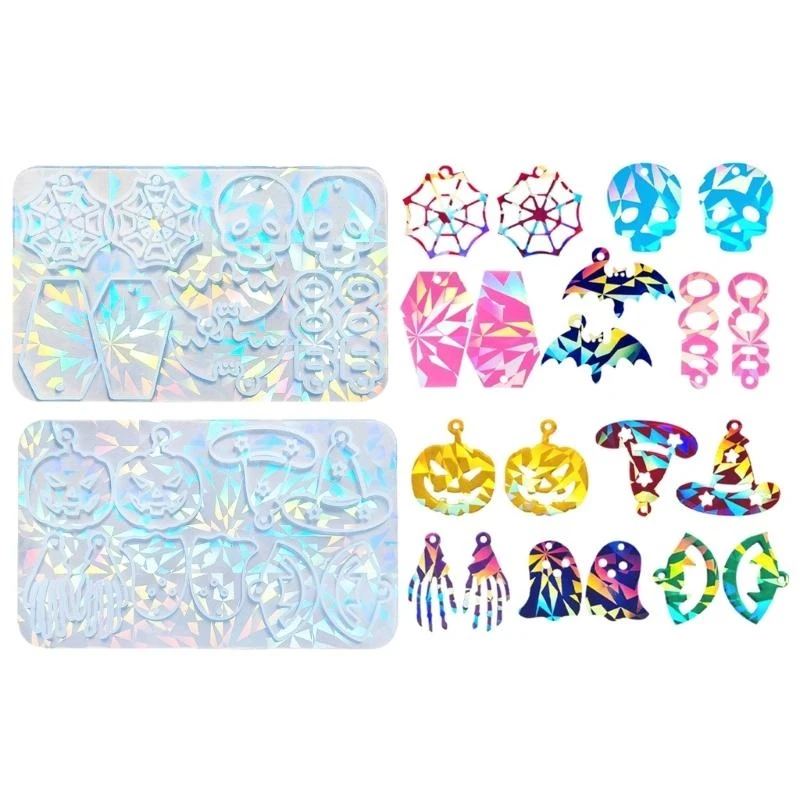 

2 шт/установленные силиконовые плесени Серховые подвеска эпоксидная смоля для плесени Хэллоуин