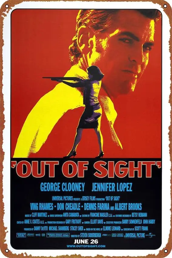 Out of Sight Metal Tin Sign Garage Sign Wall Decoration Old Car Shop Movie Poster Oil Station Sign 8 × 12 inches