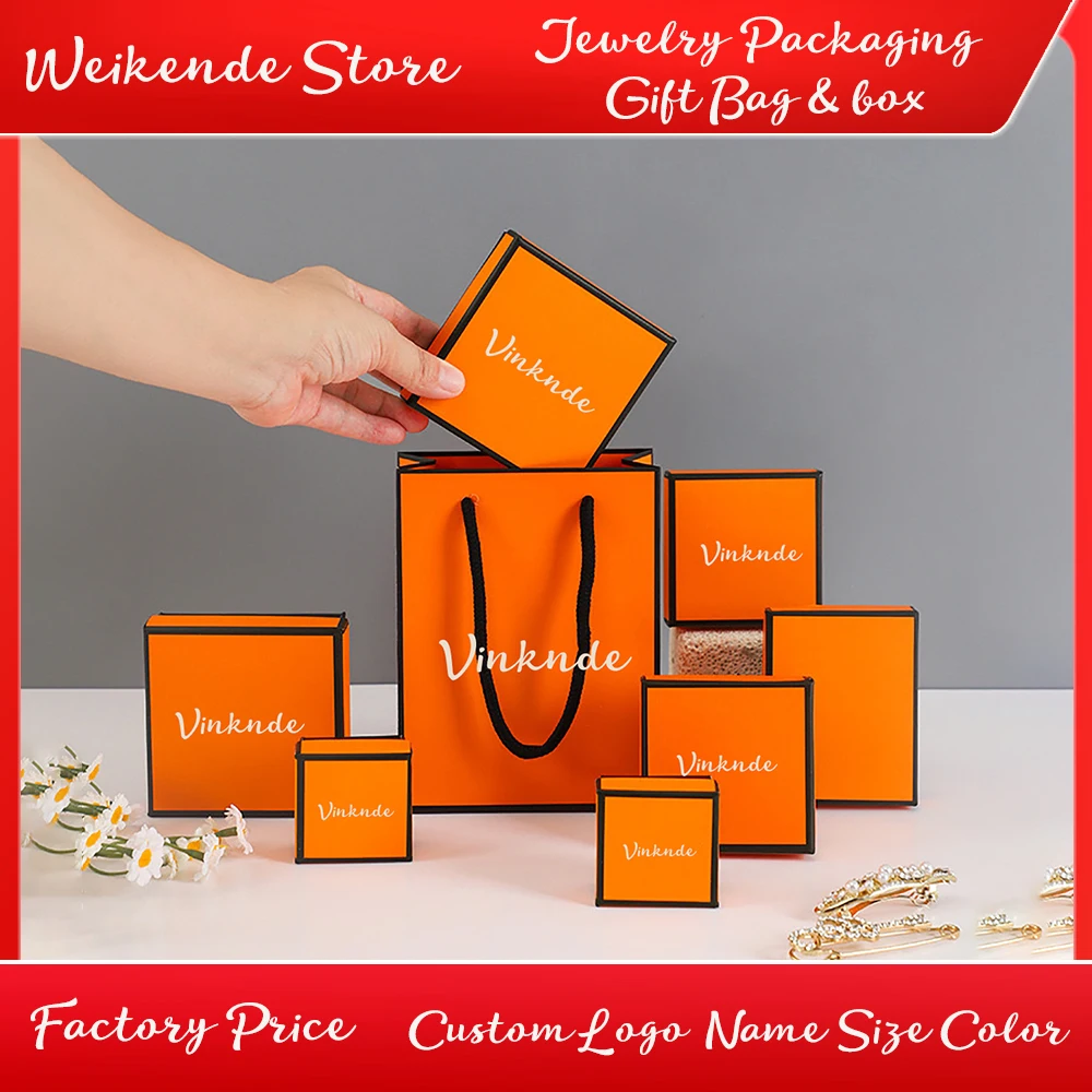 

Custom Logo Paper Gifts Bag Jewelry Boxes Set For Small Business Personization Packages Wedding Favors Valentines Day Gifts Sack