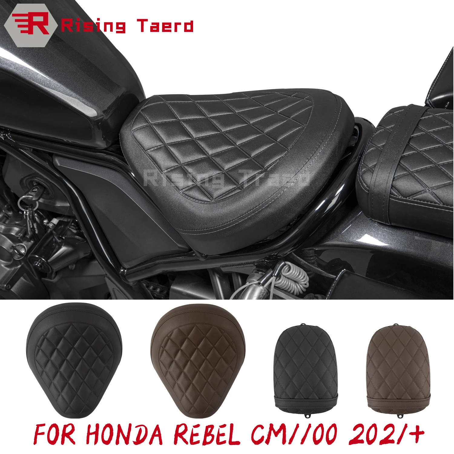 

CM CMX 1100 Front Rear Pillion Passenger Pad Seat For Honda Rebel CM1100 CMX1100 2021 2022 2023 Motorcycle Driver Cushion Cover