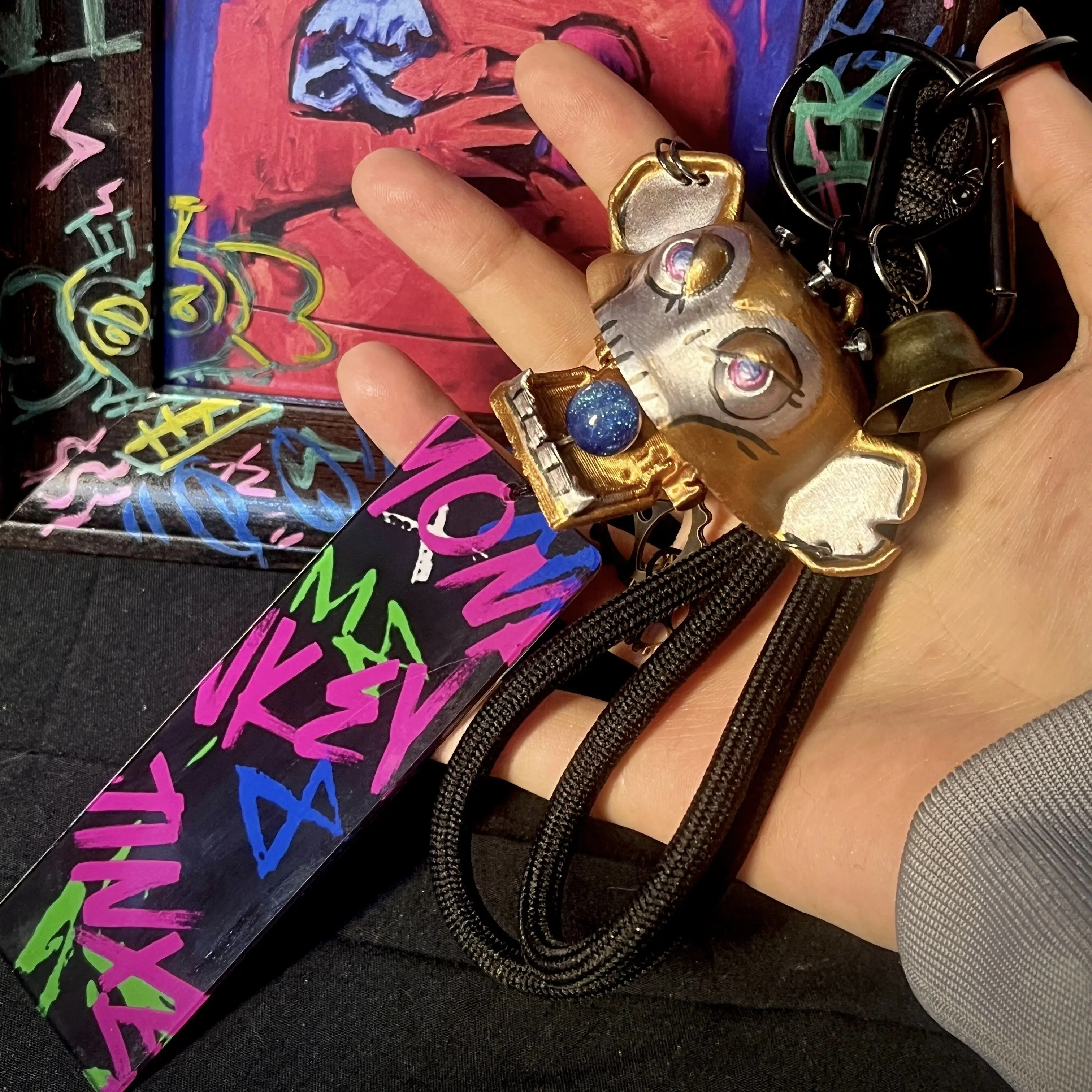 

Arcane Jinx Mechanical Monkey Wind Chime Keychain Double City Battle Peripheral Bag Hanging Pendant