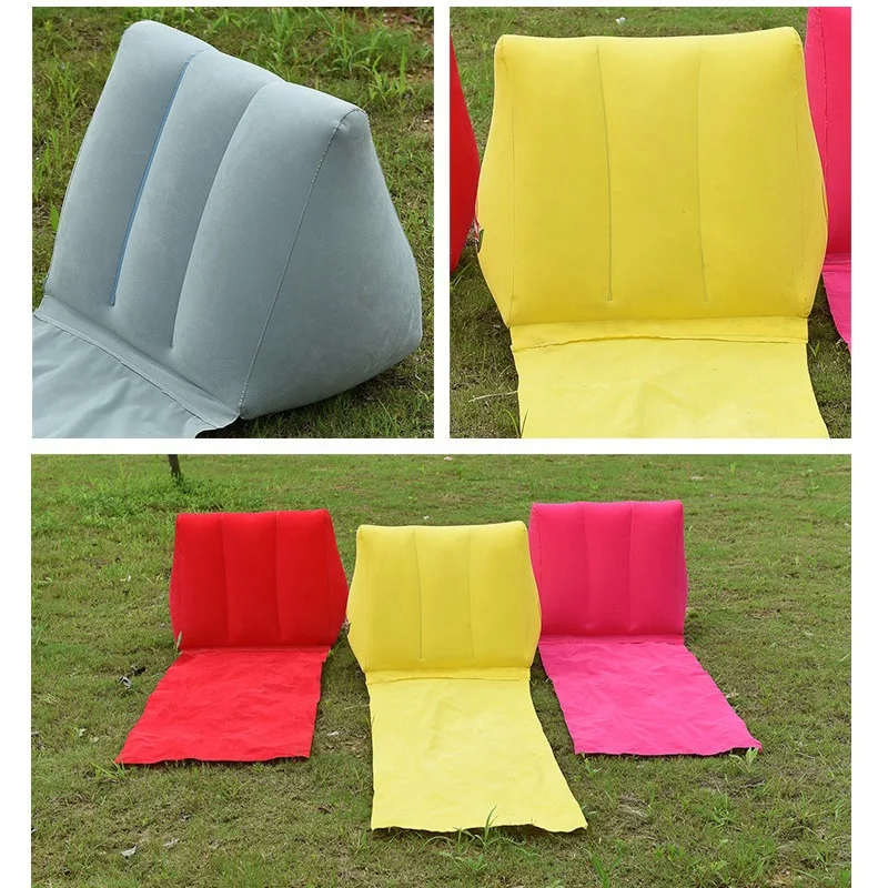 Inflatable PVC Beach Chair Outdoor Travel Camping Holiday Portable Lounger Cushion Rest Mat Travel Supplies