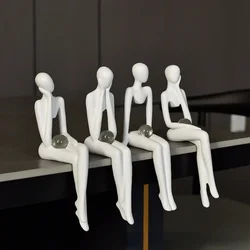 Figurines for Interior Modern Home Decoration Abstract Sculpture Luxury Living Room Decor Desk Accessories Golden Figure Statue