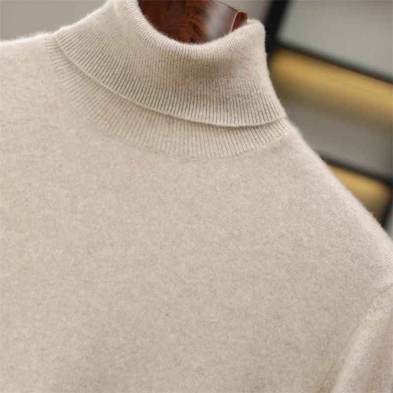 

Мужской базовый свитер-водолазка из 100% кашемира (козий кашемир), осенне-зимний, мягкий, повседневный, с длинным рукавом, вязаный кашемировый топ