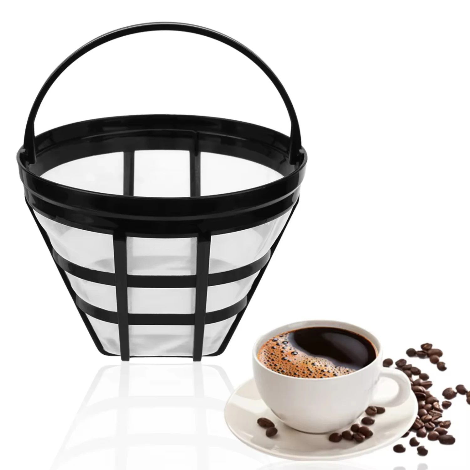 Kitchen Gadget Coffee Machine Strainer Mesh Brewer Tool Coffee Filter Coffee Maker Accessories Refillable Basket Cup Style Besxl