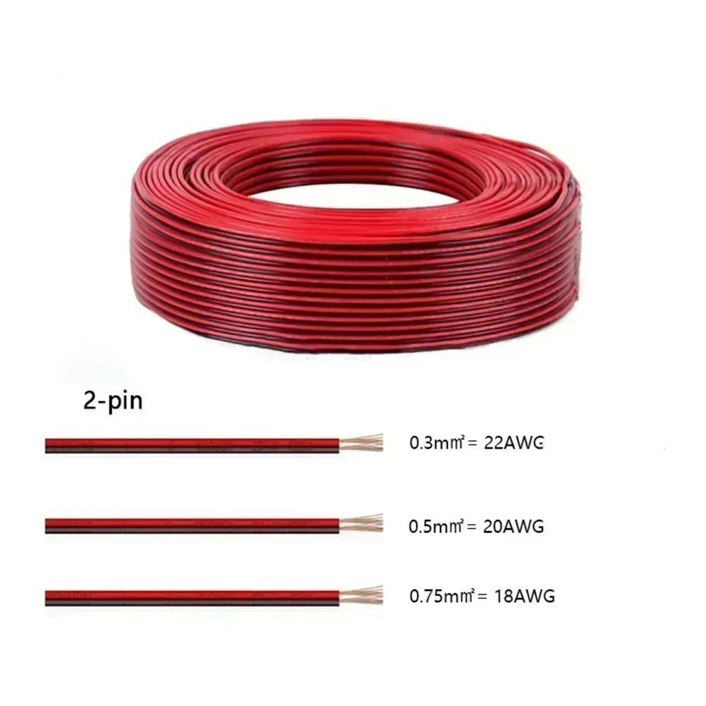 Electrical Wire 2 Pin 10meter Extension Cable For LED Bulbs And Lamps Acid And Alkali Resistance Heat Resistance