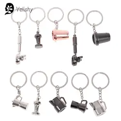 Creative Coffee Keychain Coffee Handle Keyring Portable Coffee Machine  Pitcher Keyring Portable Coffeeware Accessories Gift