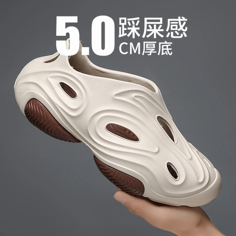 

High Quality Men's Hollow Casual Slippers Summer New Mens EVA Waterproof Beach Shoes Man Outdoor Sandal for Men Comfortable Shoe