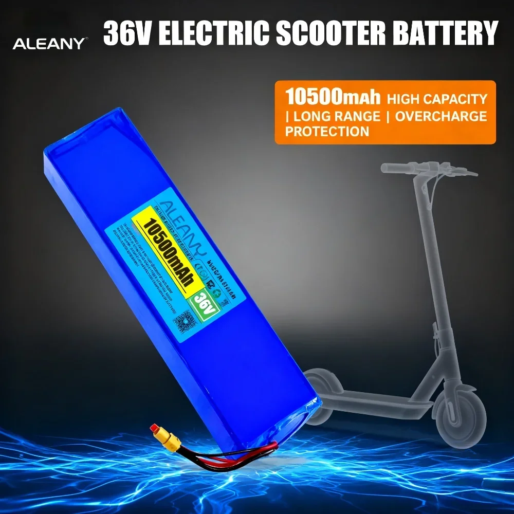 

36V 10500mAh Rechargeable Lithium Battery Pack 18650 10S3P 500W Power Modified 36V Electric Scooter Battery with BMS.