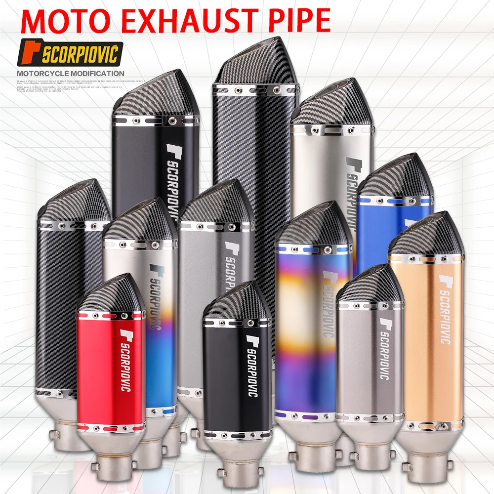 Motorcycle exhaust pipe modification 38-51mm Full Exhaust System Muffler Tailpipe Rear Pipe Universal Pipe with DB Killer