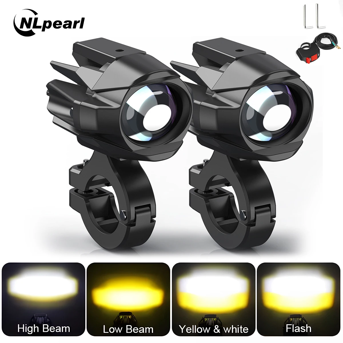 Foco LED para motocicleta, faro LED de 6000K, luz antiniebla auxiliar para Moto, conducción de coche, faro antiniebla para BMW, Honda, Yamaha, Suzuki