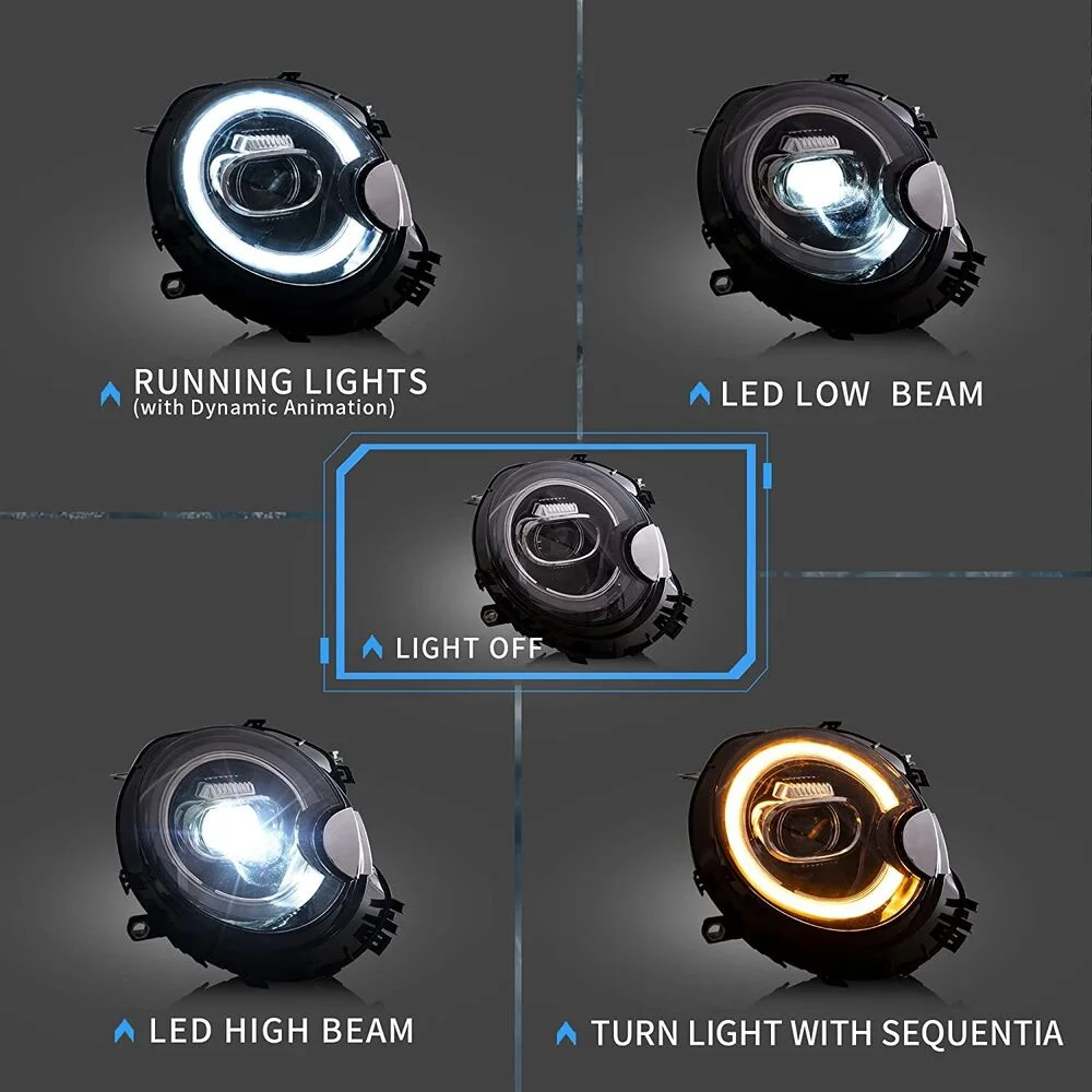 2X Car Startup Animation LED Headlights For Mini Cooper R55 R56 R57 R58 R59 2007-2015 Front Headlamp Assembly