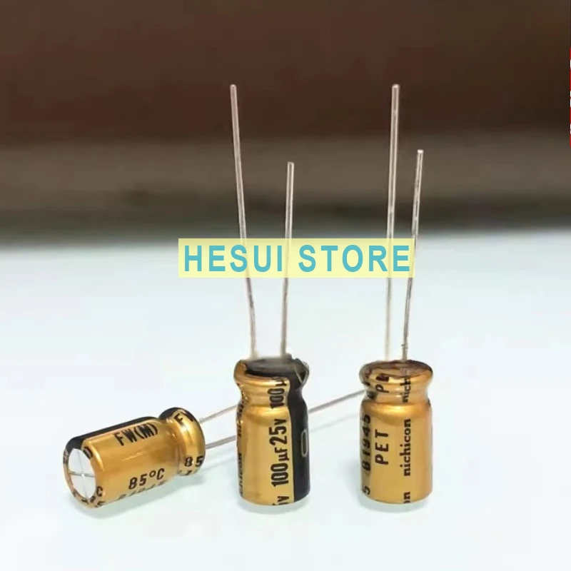 10PCS 25V100uf 6.3X11 FW Gold, Audio Fever Capacitor 100UF 25V NICHICON