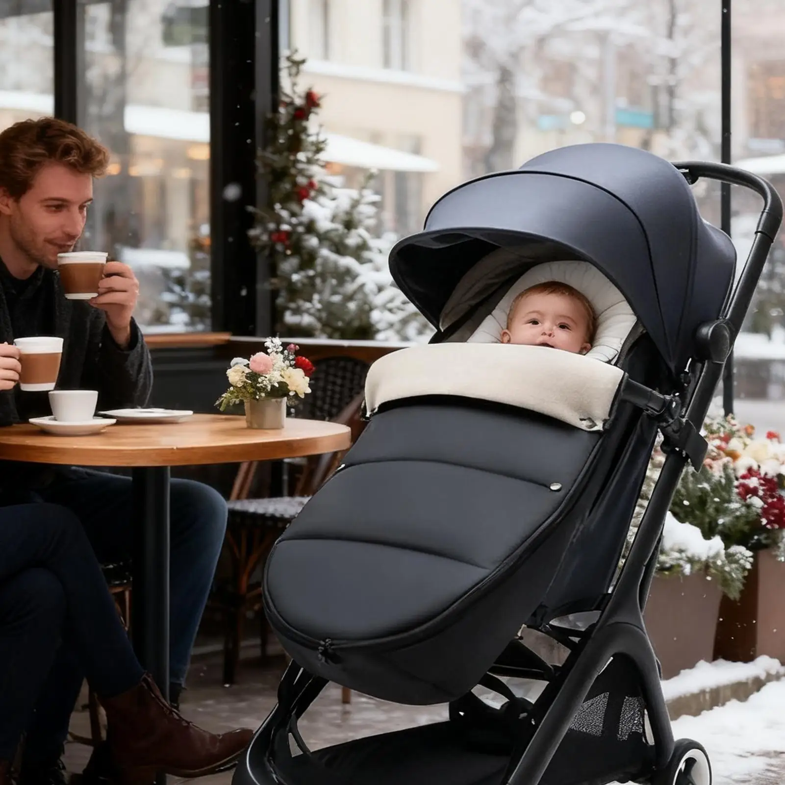 عربة الرايات حقيبة الشتاء مقاوم للماء يندبروف العالمي لينة Footmuff الطقس البارد عربة الرايات حقيبة للسفر في الهواء الطلق #1