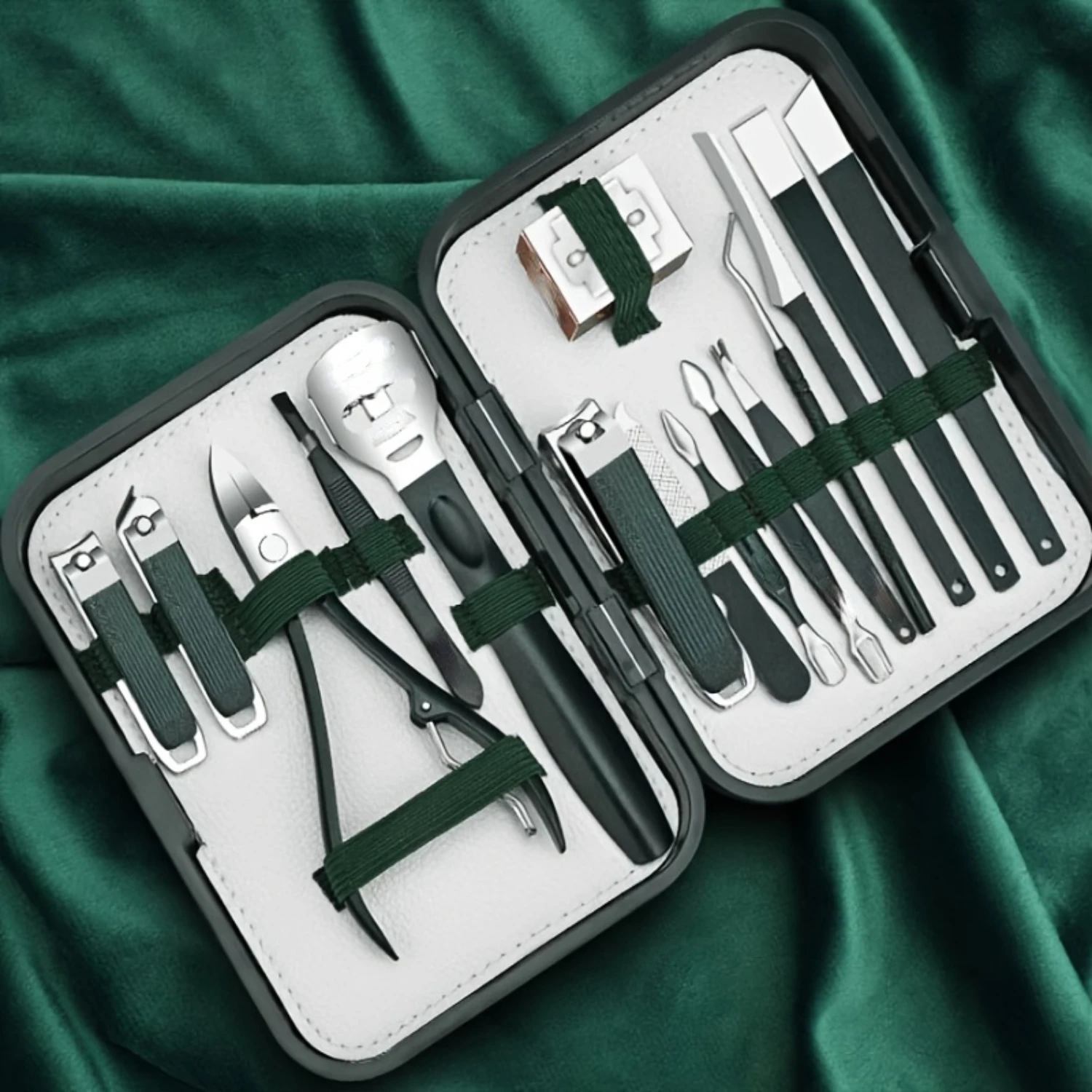 

Stainless Steel Manicure & Pedicure Set - Nail Clippers, Cuticle Trimmer, and Ingrown Toenail Tools for Men