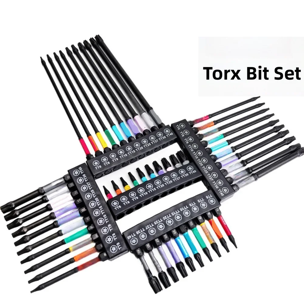 10pcs Screwdriver Bits With Holder For Torx 1/4inch Hex Shank Replacement FOR IMPACT Bits 25mm 50mm 75mm 100mm 150mm Bit Parts