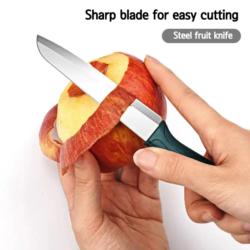 PLYS Kitchen 1-10PCS Fruit Knife With Sheath Stainless Steel Sharp Paring Knife Set Potato Peeler Kitchen Cooking Gadgets