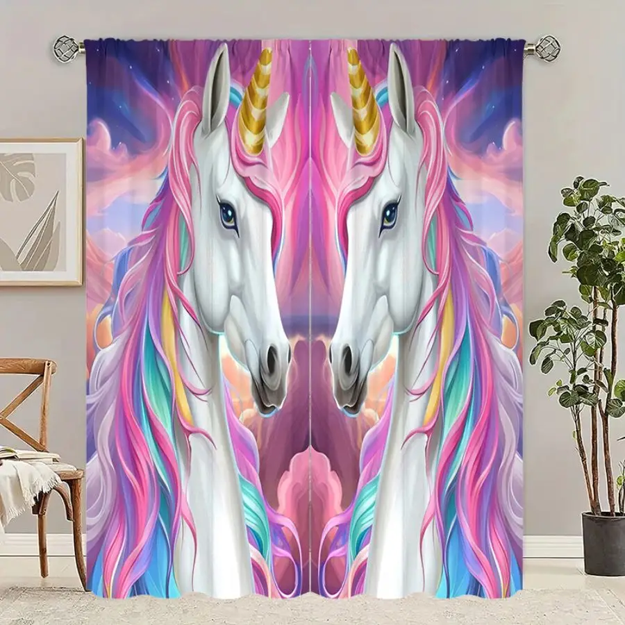 2Pcs- Pink Pony Uni… - image